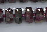 CRB1403 15.5 inches 7*14mm faceted rondelle tourmaline beads