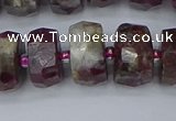 CRB1404 15.5 inches 8*16mm faceted rondelle tourmaline beads