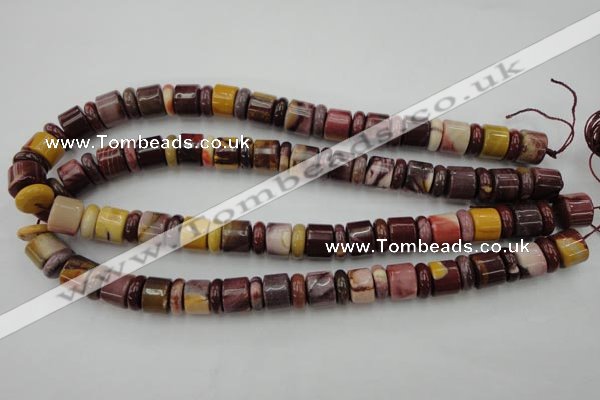 CRB141 15.5 inches 6*12mm & 10*12mm rondelle mookaite jasper beads