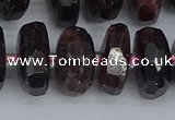 CRB1415 15.5 inches 8*18mm faceted rondelle red garnet beads