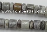 CRB143 15.5 inches 6*12mm & 10*12mm rondelle silver needle agate beads