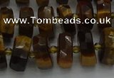 CRB1431 15.5 inches 6*10mm faceted rondelle yellow tiger eye beads