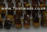 CRB1431 15.5 inches 6*10mm faceted rondelle yellow tiger eye beads