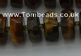 CRB1433 15.5 inches 7*14mm faceted rondelle yellow tiger eye beads