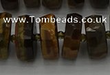 CRB1434 15.5 inches 8*16mm faceted rondelle yellow tiger eye beads