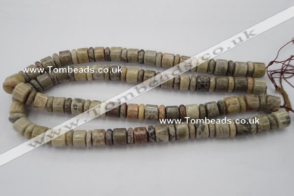 CRB144 15.5 inches 6*12mm & 10*12mm rondelle chrysanthemum agate beads