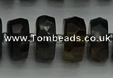 CRB1443 15.5 inches 7*14mm faceted rondelle blue tiger eye beads