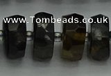 CRB1444 15.5 inches 8*16mm faceted rondelle blue tiger eye beads
