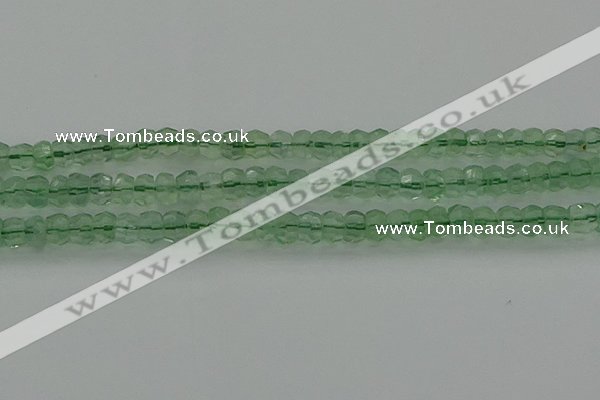 CRB1458 15.5 inches 4*6mm faceted rondelle green fluorite beads