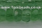 CRB1461 15.5 inches 6*12mm faceted rondelle green fluorite beads