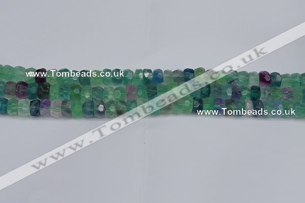 CRB1463 15.5 inches 4*6mm faceted rondelle fluorite beads