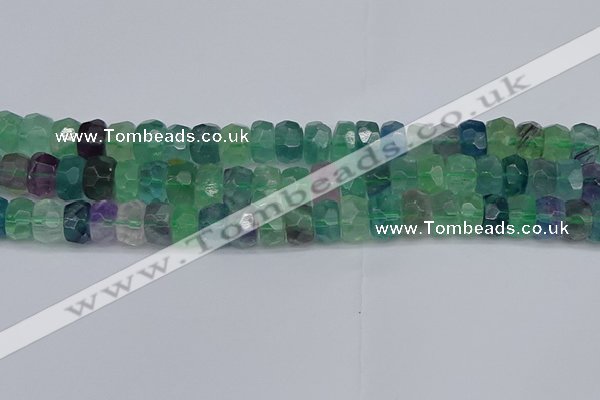 CRB1465 15.5 inches 6*10mm faceted rondelle fluorite beads