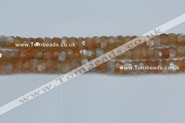 CRB1470 15.5 inches 6*10mm faceted rondelle moonstone beads