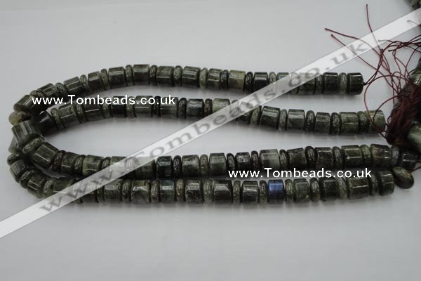 CRB148 15.5 inches 6*12mm & 10*12mm rondelle labradorite beads