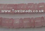 CRB149 15.5 inches 6*12mm & 10*12mm rondelle rose quartz beads