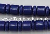 CRB153 15.5 inches 6*12mm & 10*12mm rondelle blue stone beads