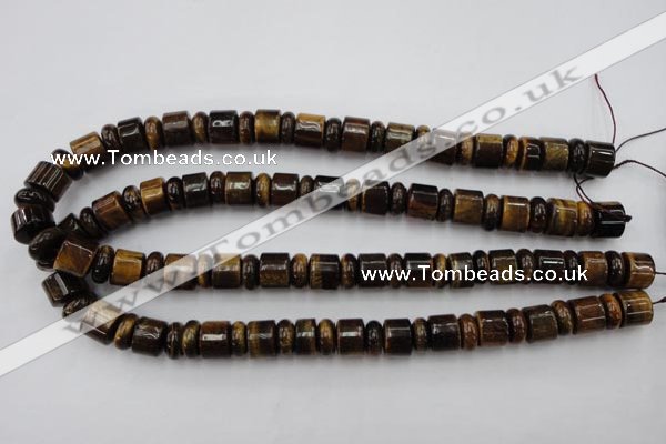 CRB154 15.5 inches 6*12mm & 10*12mm rondelle yellow tiger eye beads