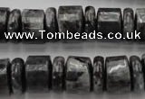 CRB160 15.5 inches 5*14mm & 10*14mm rondelle black labradorite beads