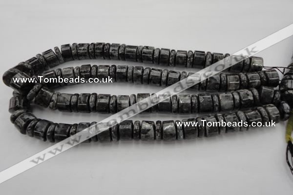 CRB160 15.5 inches 5*14mm & 10*14mm rondelle black labradorite beads