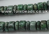 CRB170 15.5 inches 4*10mm – 7*10mm rondelle green picture jasper beads