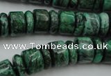 CRB175 15.5 inches 4*12mm – 8*12mm rondelle green picture jasper beads