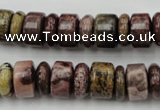 CRB176 15.5 inches 4*12mm – 8*12mm rondelle red artistic jasper beads