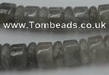 CRB178 15.5 inches 4*12mm – 8*12mm rondelle cloudy quartz beads