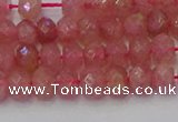 CRB1800 15.5 inches 4*6mm faceted rondelle strawberry quartz beads