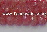 CRB1801 15.5 inches 5*8mm faceted rondelle strawberry quartz beads