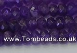 CRB1804 15.5 inches 4*6mm faceted rondelle amethyst beads