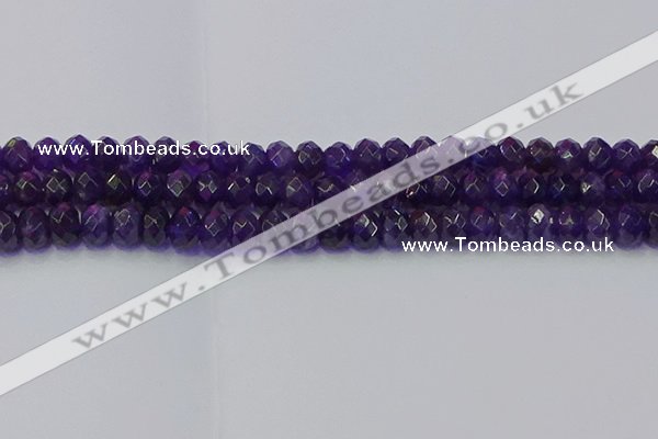 CRB1805 15.5 inches 5*8mm faceted rondelle amethyst beads