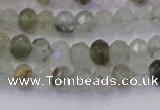 CRB1812 15.5 inches 4*6mm faceted rondelle green rutilated quartz beads