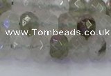 CRB1813 15.5 inches 5*8mm faceted rondelle green rutilated quartz beads