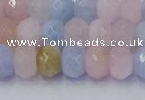 CRB1829 15.5 inches 5*8mm faceted rondelle morganite beads