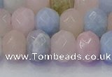 CRB1830 15.5 inches 6*10mm faceted rondelle morganite beads