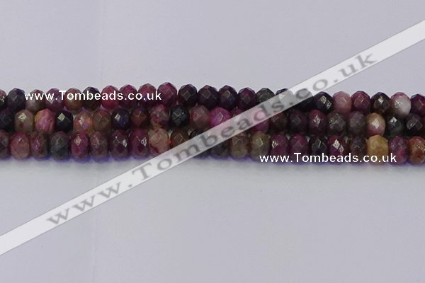 CRB1833 15.5 inches 5*8mm faceted rondelle tourmaline beads