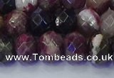 CRB1834 15.5 inches 6*10mm faceted rondelle tourmaline beads