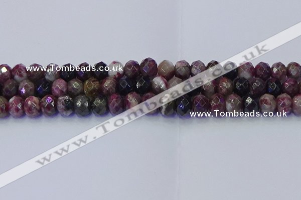 CRB1834 15.5 inches 6*10mm faceted rondelle tourmaline beads