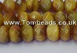 CRB1837 15.5 inches 5*8mm faceted rondelle golden tiger eye beads