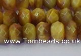 CRB1838 15.5 inches 6*10mm faceted rondelle golden tiger eye beads