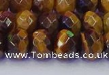 CRB1842 15.5 inches 6*10mm faceted rondelle yellow tiger eye beads