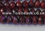 CRB1845 15.5 inches 5*8mm faceted rondelle red tiger eye beads
