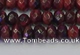 CRB1846 15.5 inches 6*10mm faceted rondelle red tiger eye beads