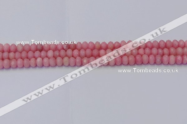 CRB1848 15.5 inches 4*6mm faceted rondelle pink opal beads