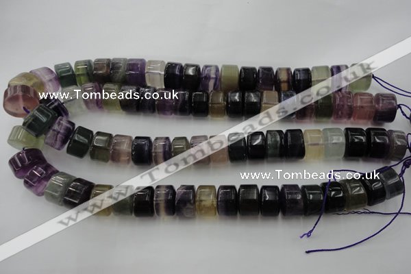 CRB185 15.5 inches 10*16mm rondelle rainbow fluorite beads