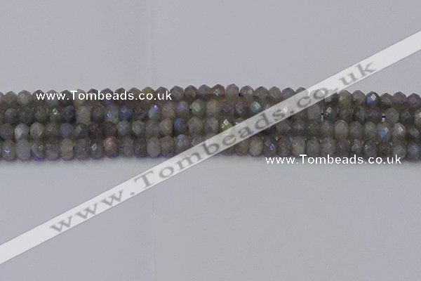 CRB1852 15.5 inches 4*6mm faceted rondelle labradorite beads