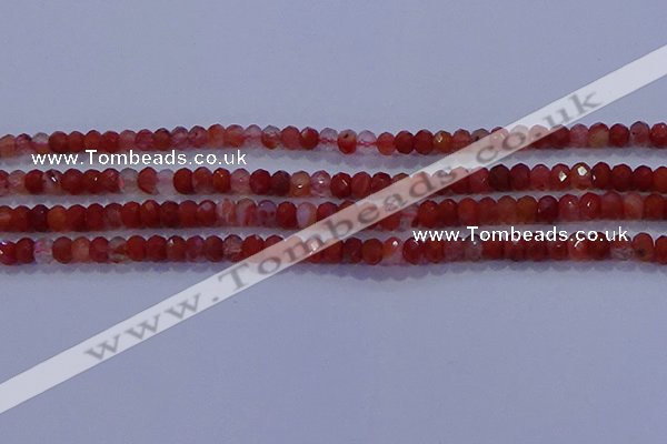 CRB1861 15.5 inches 2.5*4mm faceted rondelle south red agate beads