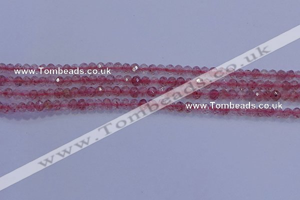 CRB1863 15.5 inches 2*3mm faceted rondelle strawberry quartz beads