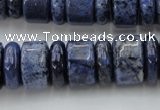 CRB187 15.5 inches 6*16mm – 10*16mm rondelle blue dumortierite beads