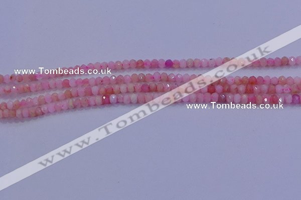 CRB1875 15.5 inches 2*3mm faceted rondelle pink opal beads